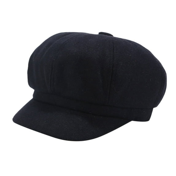 Yigetop Women's Winter Hats Vintage Women Winter Solid Hat Beret Cap Korean Painter Newsboy Berets Winter Hats for Women Fashionable Navy One Size