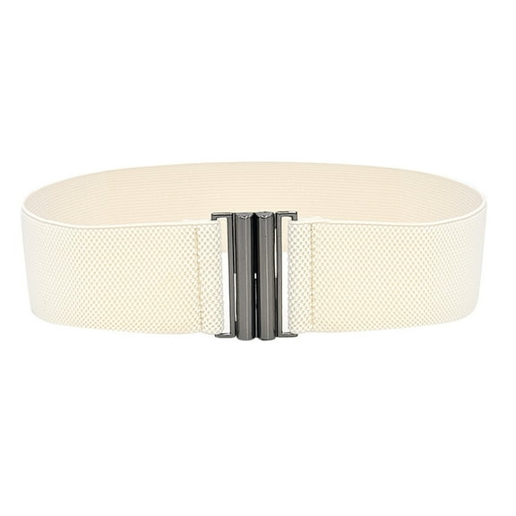 Yigetop Womens Belts Buckle Stretch Dress Belt Lady Elastic Waist Wide Belts Women Wide Fashion Belt Womens Belts Beige One Size