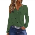 thumbnail image 1 of Yigetop Womens Fall Fashion 2025, Women's Round Neck Long Sleeve Top Printed Casual Loose T Shirt Long Sleeve Tops for Women Green S, 1 of 9