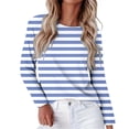 thumbnail image 1 of Yigetop Womens Long Sleeve Tops, Women's Fashion Spring Summer Casual Long Sleeve Loose T Shirt Top Fall Shirt Sky Blue L, 1 of 1