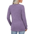 thumbnail image 1 of Yigetop Womens Tops Fall, Womens Fall Long Sleeve Tops for Leggings V Neck Button Casual Blouse Sweatshirt Sweaters Outfits Winter Clothing Womens Fall Tops Casual Light Violet S, 1 of 1