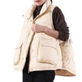 thumbnail image 1 of Yigetop Womens Vest Down Jacket Vest Women 2022 New Women's White Duck Down Jacket Down Vest Coat Puffer Vests for Women 2024 Trendy Beige One Size, 1 of 8