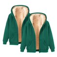 thumbnail image 1 of Yigetop Womens Zip Up Jacket, Winter Fleece and Thickened Warm Top Couple's Wear Loose Casual Jacket 2 Piece Set Fleece Zip Up Jacket Green 2XL, 1 of 1