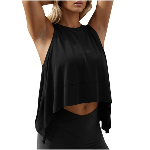 Yigetop Workout Tops for Women Women Activewear Running Workouts Yoga Sport Tank Tops Shirt Womens Tank Tops Black S