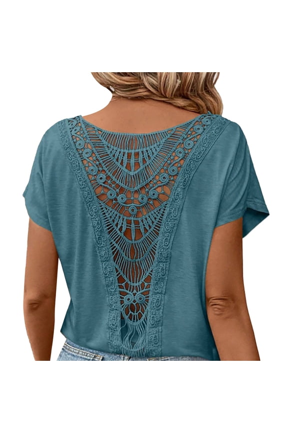 indian Tops! Womens Tshirts Summer Casual Tops Trendy Short Sleeve Crewneck Knitted Fashion Tee Tunic Blouses Mexican Blouses for Women Green S