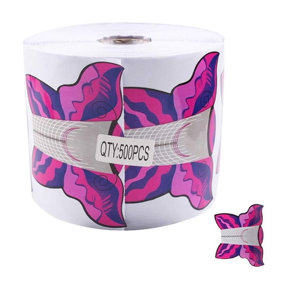 Yigo 500 PCs Nail Forms Nail Extension Guides for Poly Gel Acrylic Nail UV Gel Nail Extention Tips Form Guide Sticker French DIY Tool Butterfly -Shape