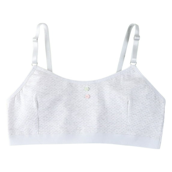 Yigsgc Girls' Training Bra Cotton Stretch Seamless Bralette Starter Bras,Color Grey,Size 12-15 Years