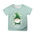 thumbnail image 1 of Yigsgc Kids St Patricks Day T-Shirt Short Sleeve Leprechaun Print Tops Green Clothes for Kids,Color Mint Green,Size 10-11 Years, 1 of 4