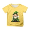 thumbnail image 1 of Yigsgc St. Patrick's Day T-Shirts for Kids,Girls Boys Leprechaun Shamrock Print Top Short Sleeve T-shirt Tee,Color Yellow,Size 3-4 Years, 1 of 4