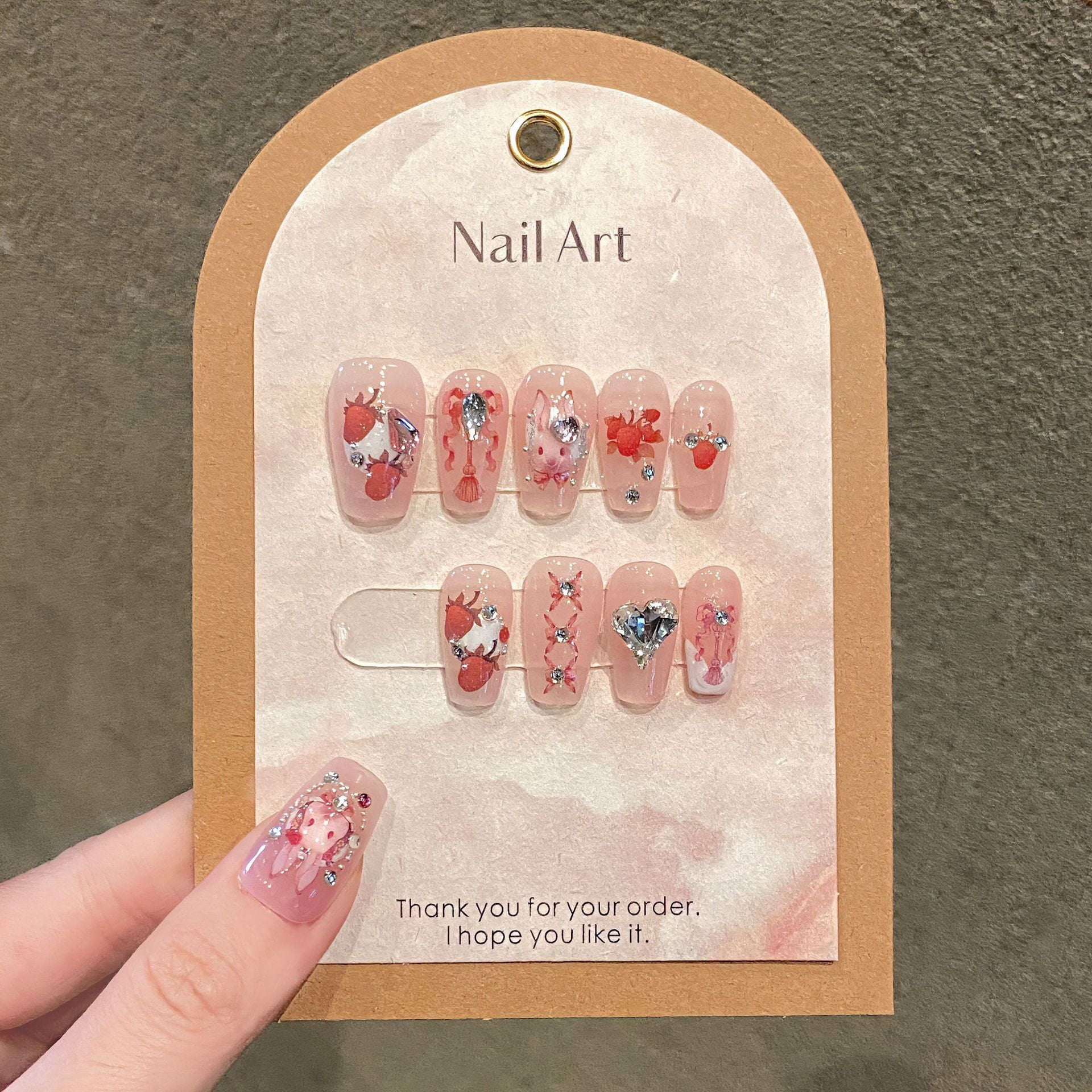 [Yihe Original] Handmade haute couture wearing nail Alice Wonderland ...