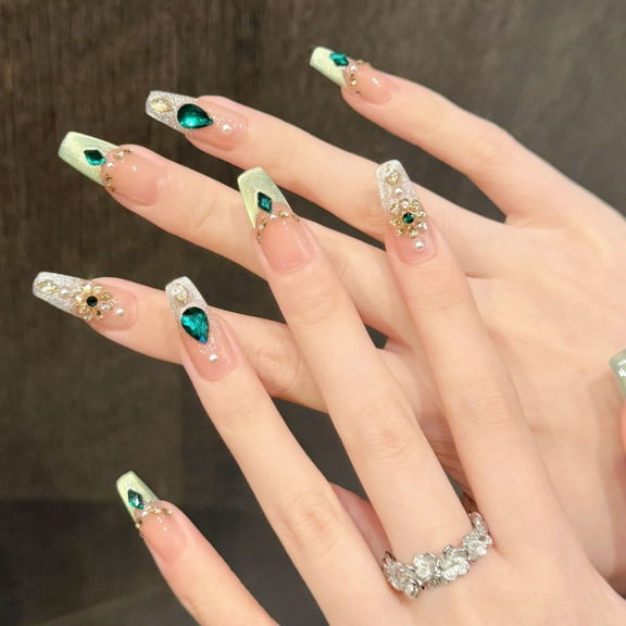 Yihe Original [Versailles Palace] Light luxury retro emerald court style gilt cat eye pure handmade armor