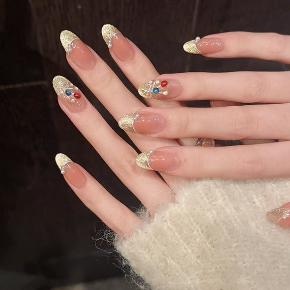 Yihe manicure, colorful balloons, cute champagne, cat's eye pearls show white, pure desire girl's heart wears armor removable
