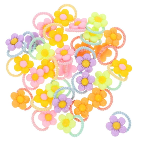 Yiho 30pcs Mini Hair Ties Toddler Girls Hair Ties Cute Hair Accessories Flower Hair Ropes Ponytail Holders