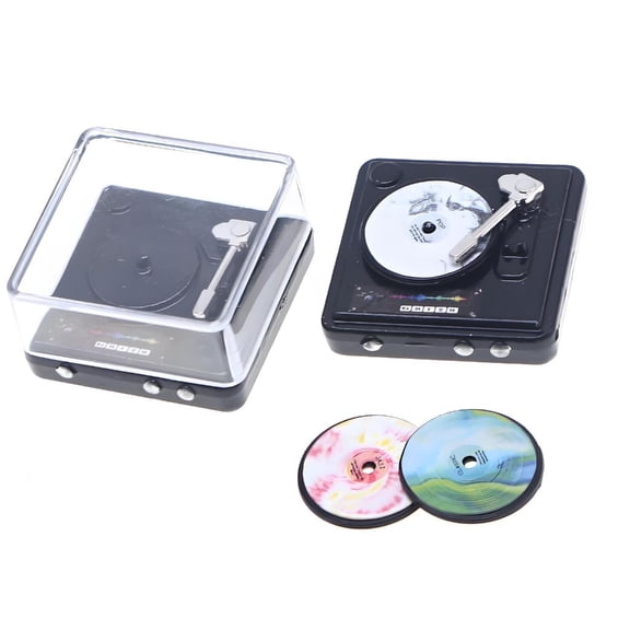 Yihuala 1:12 Dollhouses Tiny Record Player Alloy Stylish Perfect For Modern Settings Photo Props