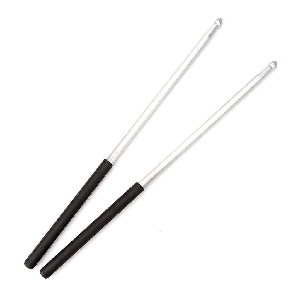 Yihuala 1 Pairs 5A Aluminum Alloy Drumsticks Simple Metal Drum Sticks Percussion Accessories Drummer Gifts for Adults