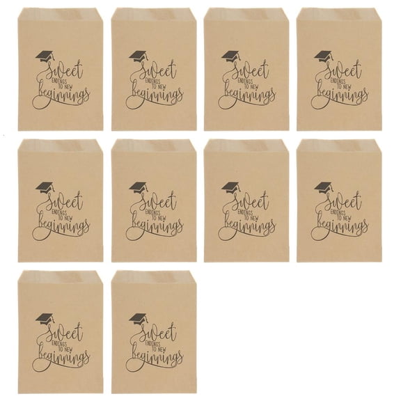 Yihuala 10 Counts Class Of 2025 Graduation Treat Bags Paper Candy Cookie Pouches Party Treat Bags For Graduation Celebrations