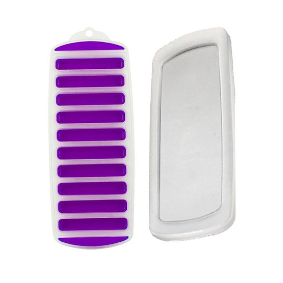 Yihuala 10 Grid Stick Shape Ice Tray Non-Stick Easy Release Push Popsicles Out Mold