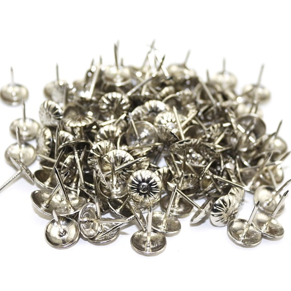 Yihuala 100 Pieces Round Decorative Tacks Antique Upholstery Nails Metal Thumb Tacks Assortment for Furniture Decor