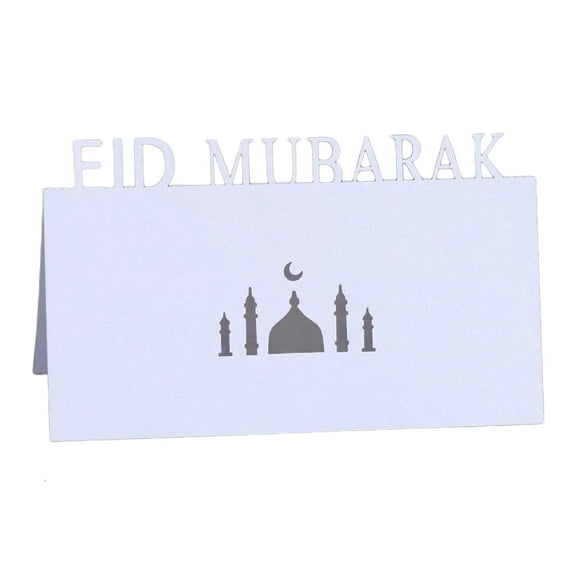 Yihuala 100Pcs 3D Letters Eid Table Invitation Cards Hollow Out Palazzo Paper Placecard Festival Party Decoration