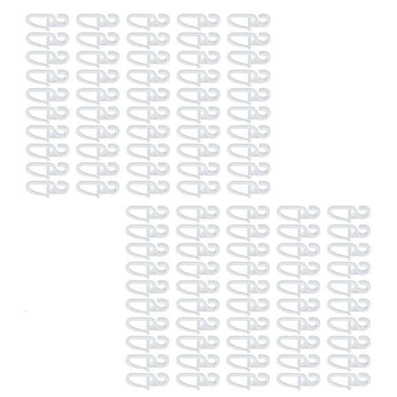 Yihuala 100Pcs Curtain Track Hook S Shaped Small Curtain Ceiling Hook for Smooth Drapery