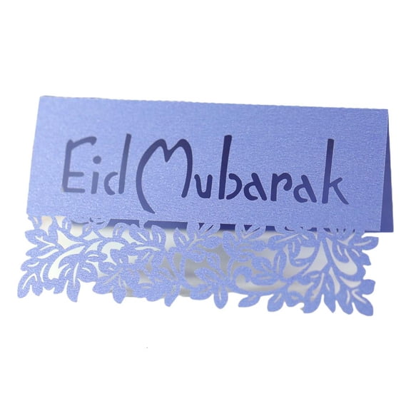 Yihuala 100Pcs Eid Table Invitation Place Card Hollow Out Letters Paper Placecard Party Decor