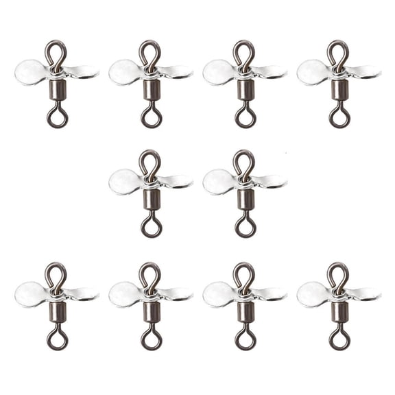 Yihuala 10Pcs Stainless Spinnerbait Props Plug Casting Fly Propeller Spinnerbait Fishing Lures Topwater Fishing Lures