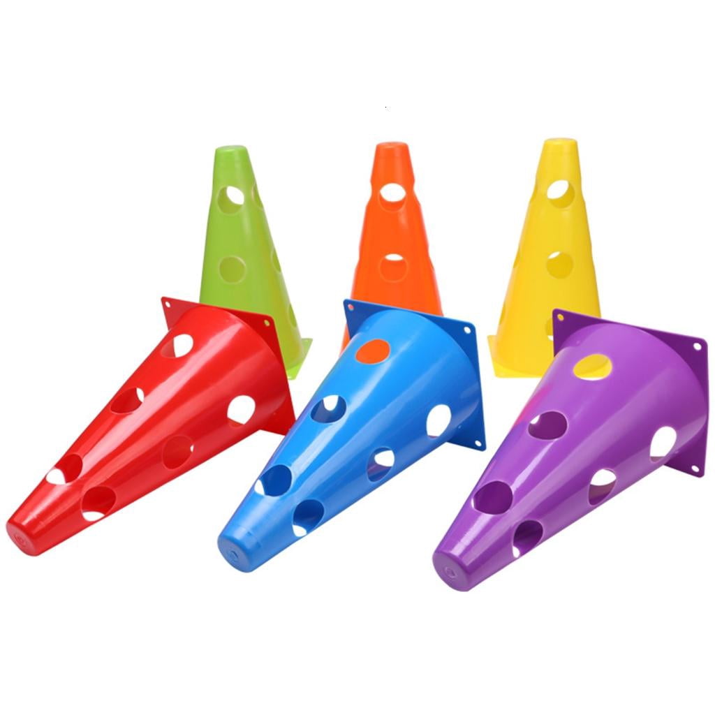 Yihuala 12/18Pcs Agility Cone Football Training Maker Bucket Field Skating Marker Soccer Training Marker Obstacle Cone