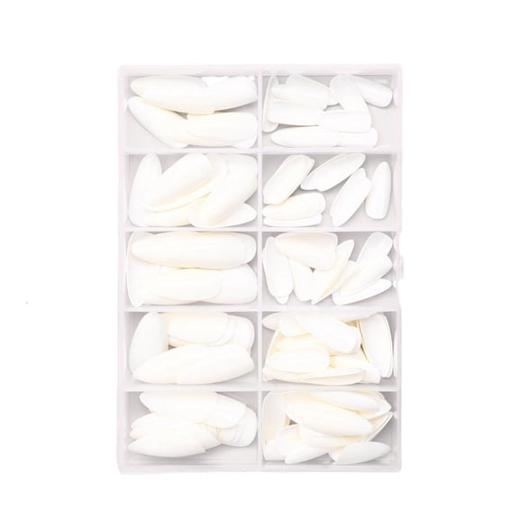 Yihuala 120x/Box Simple Artificial Nails Almond Full Covers Stick on Nails Color False Nails for Woman