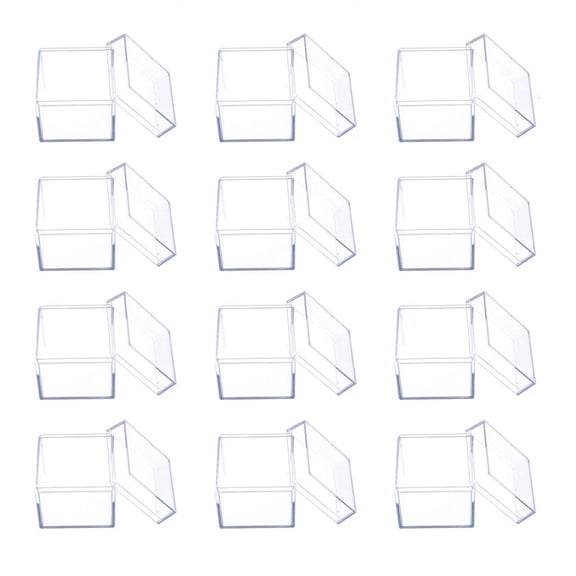 Yihuala 12pcs Clear Acrylic Square Cube Candy Box Treat Boxes Containers for Wedding Party