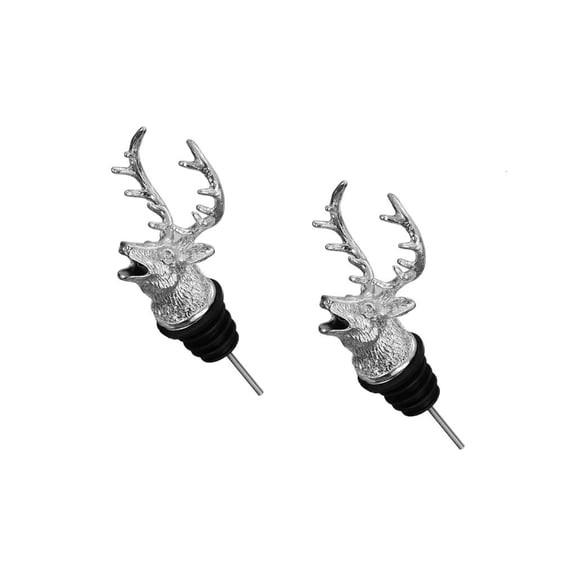 Yihuala 2 Piece Leak Pourer Deer Head Shape Wine Liquor Bottle Pour Spout for Home Entertainment and Gatherings