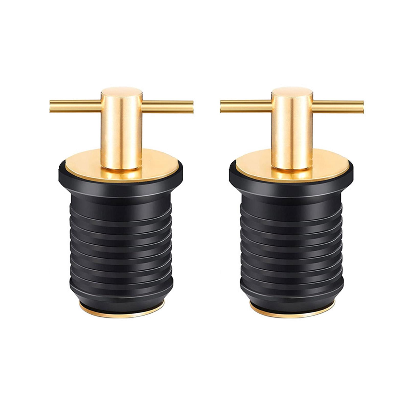 Yihuala 2 Pieces T-Handle Drain Plug Rubber Scupper Plugs Twist-Turn Marine Drain Plug Kayak Accessories