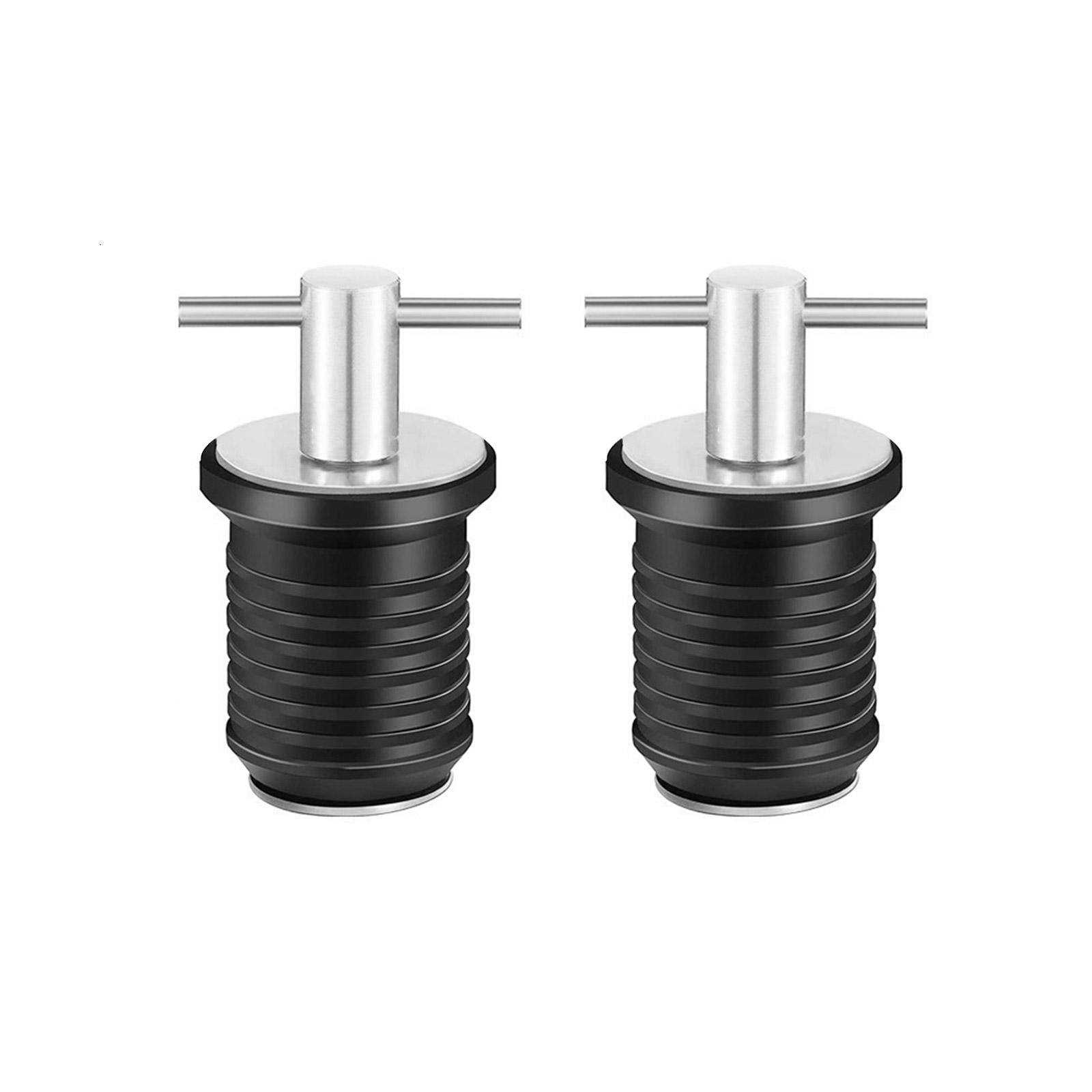 Yihuala 2 Pieces T-Handle Drain Plug Rubber Scupper Plugs Twist-Turn Marine Drain Plug Kayak Accessories