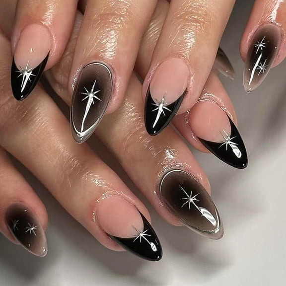 Yihuala 24Pcs Autumn Winter False Nails Matte Brown Flower Art Stickers Artificial Nails For Party
