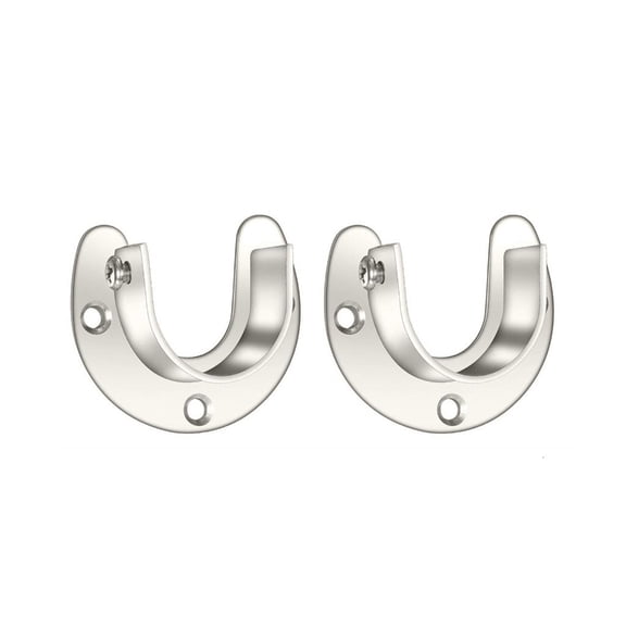 Yihuala 2pcs Closet Rod Brackets Heavy Duty Wardrobe Supports Closet Poles Sockets Simple Installation for 1 1/4 Inch Poles Hold