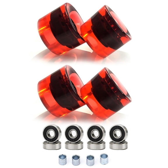 Yihuala 4 Pack Longboards Skateboard Cruising Wheel Set with Bearings and Spacers, Longboards PU Wheel Replacement