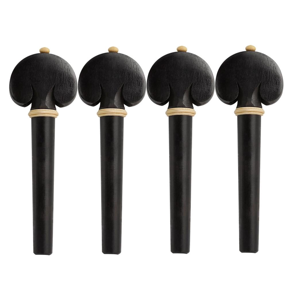Yihuala 4 Pcs Ebony Wood Cello Tuning Peg Tuner Cello Pegs Cello Shaft Handle Musical Intruments Parts & Accessories