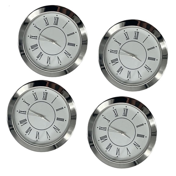 Yihuala 4Pcs 55mm Quartzs Clock Inserts with Arabic or Roman Numerals for Clockmakers and Collectors Craft Projects Accessories