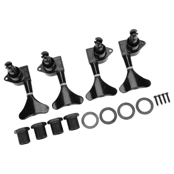 Yihuala 4Pcs Black Sealed Tuning Machine Head String Tuners Replacement Bass String Tuning Peg Bass Accessories Enduring