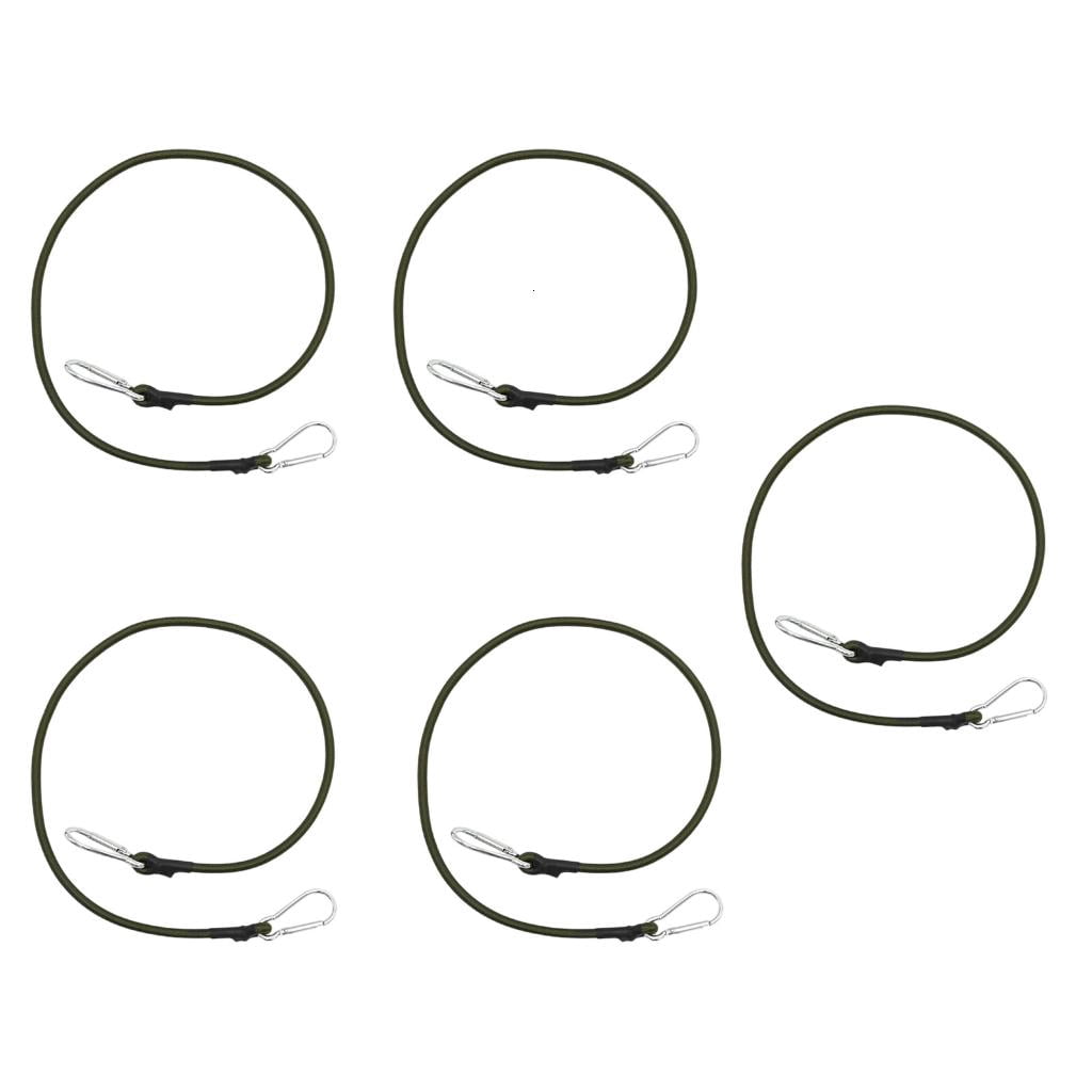 Yihuala 5Pcs Elastics Bungee Strap with Carabiner Hook for Camping Bungee Cords with Carabiner Clip, Long Carabiner Bungee Cord