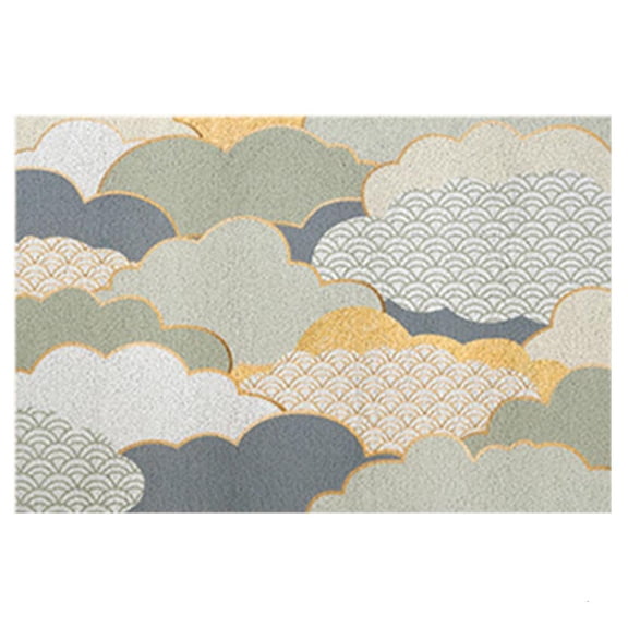 Yihuala 60x90cm Nordic Entrance Door Mat Wire Coil Anti-Slip Floor Carpet Cuttable Cloud Pattern Absorbent Kitchen Rug