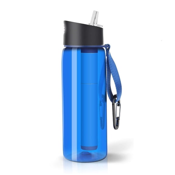 Yihuala 650ml Camping Survival Water Filter Filtration Bottle, Sports Water Bottle Water Kettles with Filter