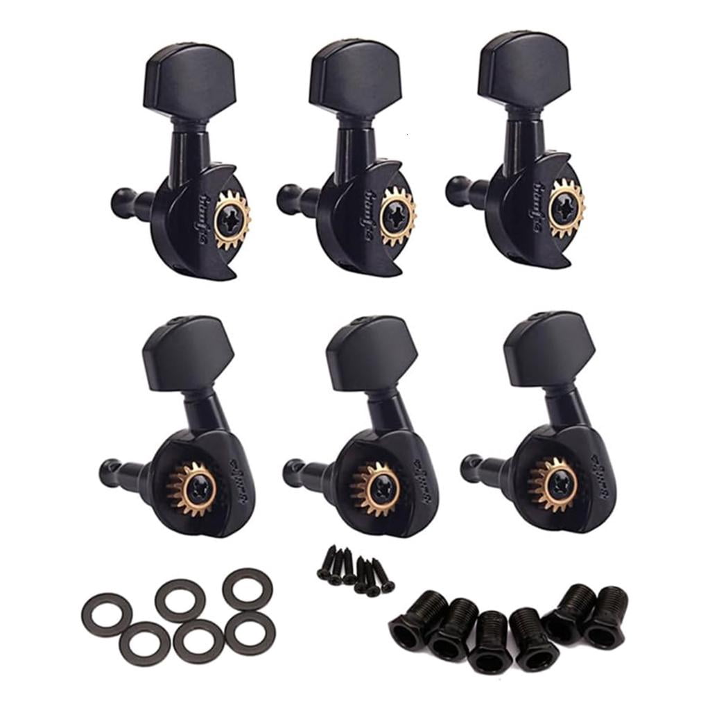 Yihuala 6Pcs Locking Guitar Tuning Pegs Machine Head Tuners Keys for Electric Acoustic Guitars Metal Replacement Parts