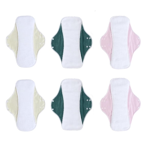 Yihuala 6Pcs Soft Cottons Washable Sanitary Pad For Sensitive Skin Available In 4 Lengths For Customized Protections
