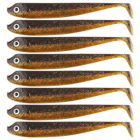 Yihuala 8Pcs Paddle Tail Swimbaits 7.5cm Artificial Baits T Tail Swim Baits for Saltwater Soft Fishing Lures