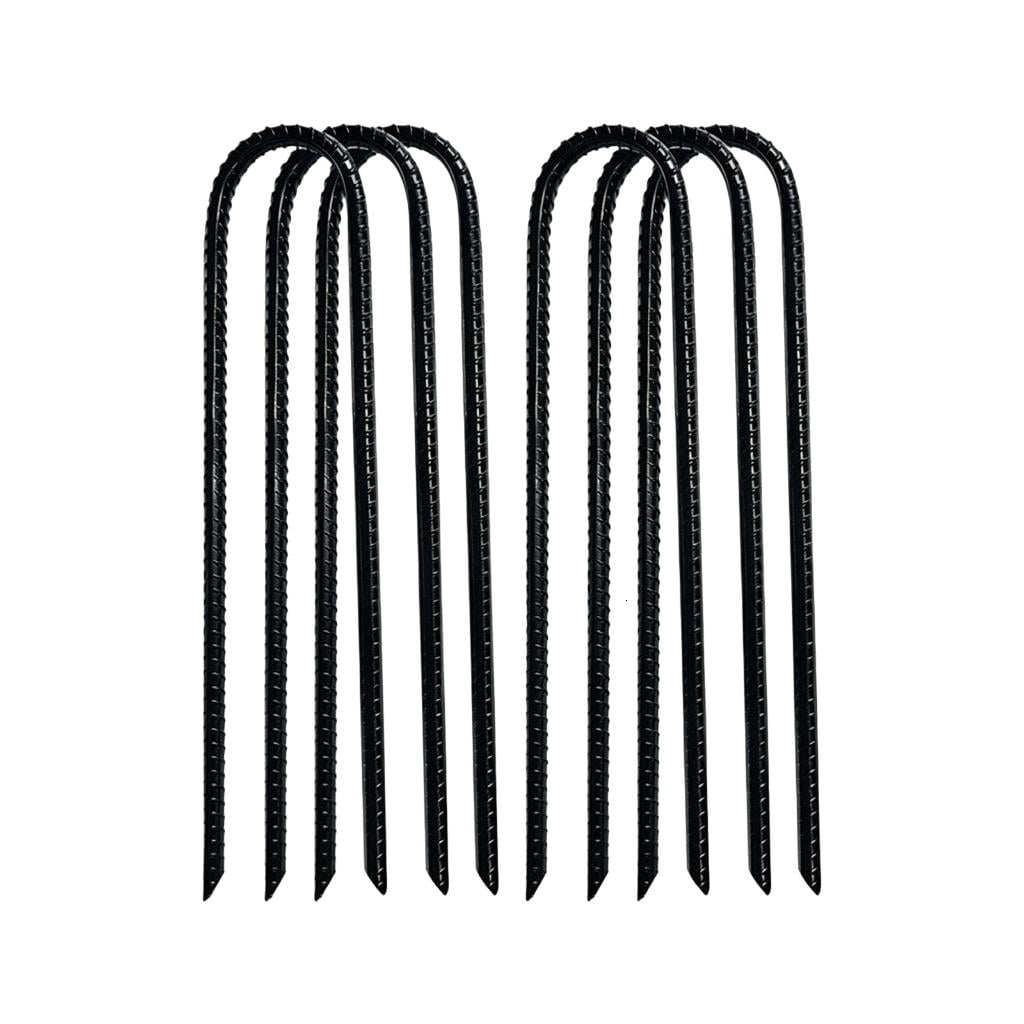 Yihuala 8Pieces U Shape Tent Pegs Metal Stakes Ground Anchors Metal Texture for Enhancing Stability Perfect for Outdoor Use
