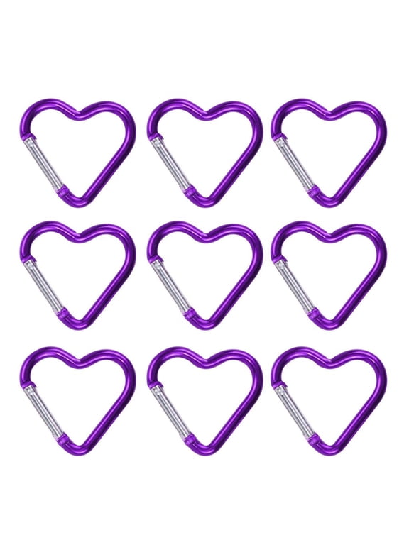 9lots Colorful Keychain Hook Love Heart Carabiner Quickly Release Carabiner for Backpacks and Bottles