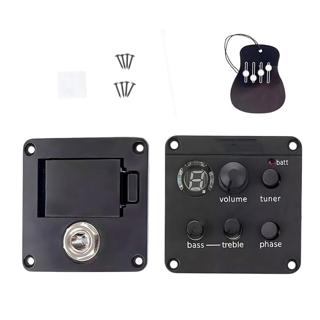 Yihuala Acoustic Guitar Pickup Active Guitar Equalizers Piezo Pickup 2-Bands Equalizers Tuner for Acoustic Guitar Amplifier Endu
