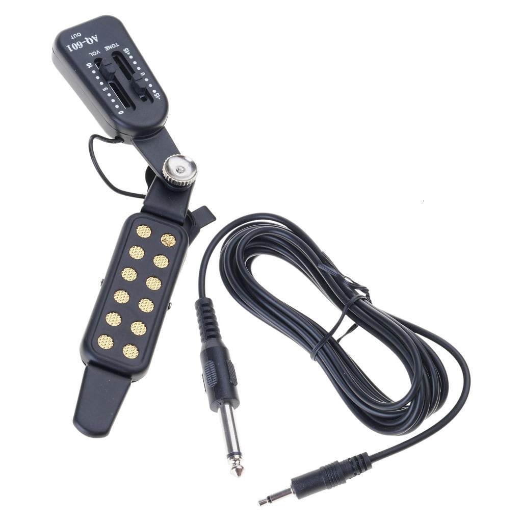 Yihuala Acoustic Guitar Pickup with Volumes Tone Tuner 12 Sound Hole Pickup Transducer Musical Instruments Accessories