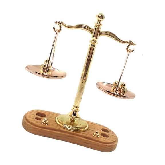 Yihuala Antique 1/12 Miniature Iron Balance Scale For Doll House Scene Display Collectors Item Craft Model Project Decoration