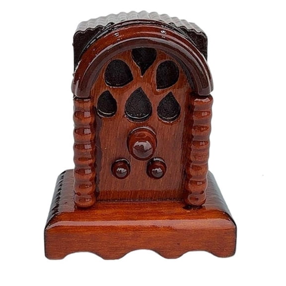 Yihuala Antique Wood Radio Miniature for 1/12 Victorian Decor & Collector Displays